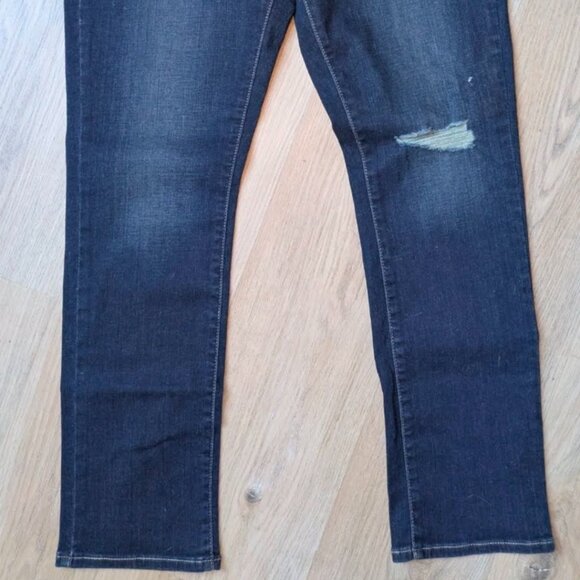 Levis Jeans Denim Classic Mid Rise Skinny - Dark Wash, Distressed - Size 14 31 W - Picture 5 of 5
